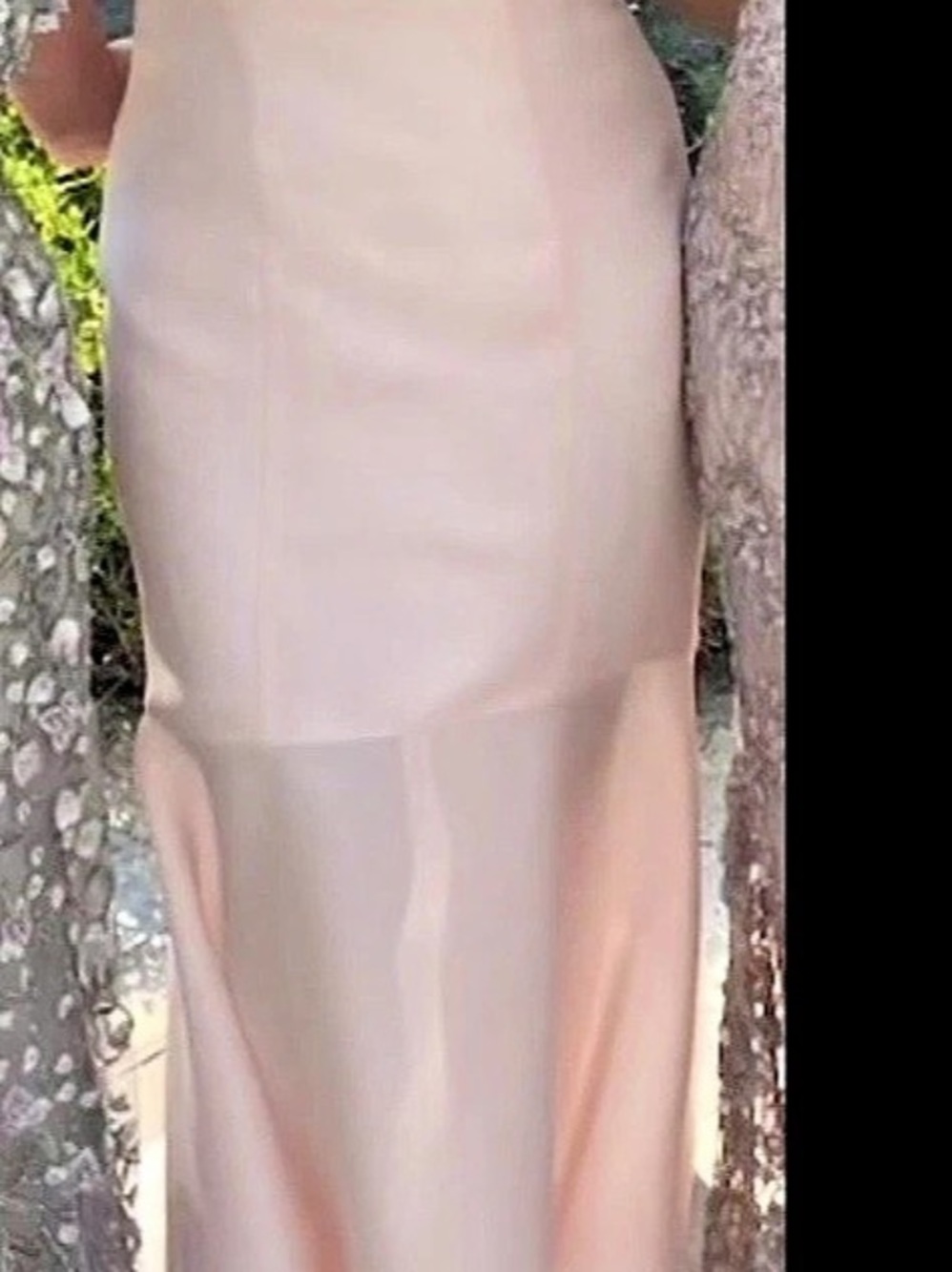 Custom Design Couture Silk Off the Shoulder Blush Gown Sz 10